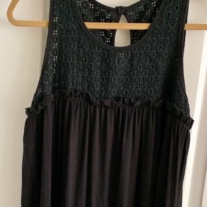 KNIT DRESS WITH CROCHET LIKE TOP